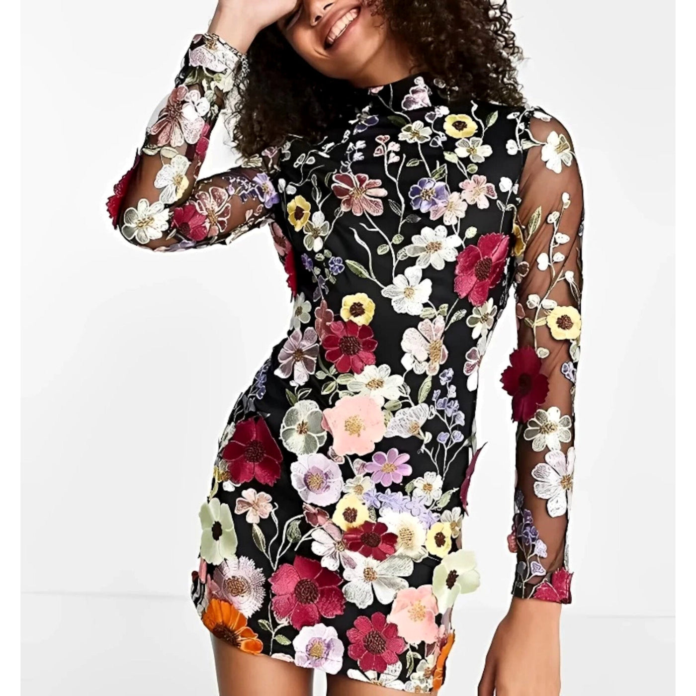 Robe brodé de fleurs